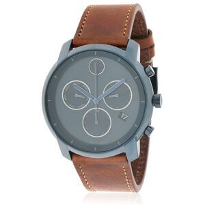 Movado Bold Leather Chronograph Mens Watch